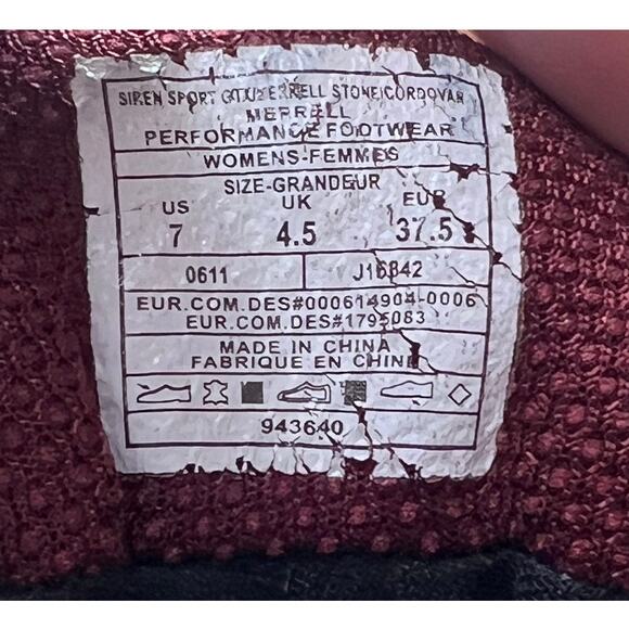 Merrell Siren Sport GTX Gore-Tex Athletic Low Hiking Shoes Size 7 Brown Gray Red - Picture 8 of 10